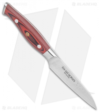 Tuo Cutlery Sedge Japanese 4" Damascus Paring Kitchen Knife Black/Red G-10