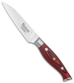 Tuo Cutlery Sedge Japanese 4" Damascus Paring Kitchen Knife Black/Red G-10