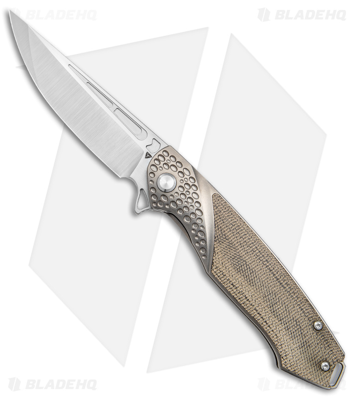TuyaKnife Kingsman 2 Frame Lock Knife Natural Micarta (3.5" Satin)