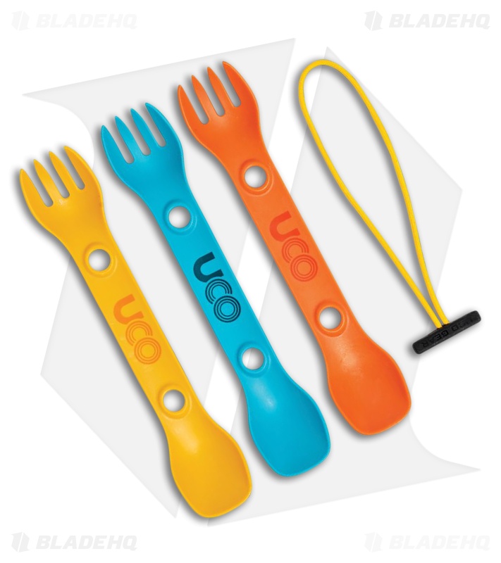 UCO Mini Spork 3 Pack - Yellow, Blue, and Orange