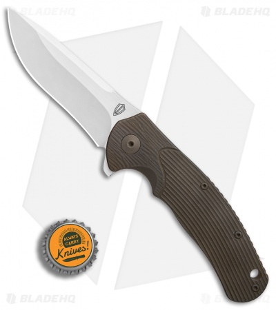 Ultimate Defense Knives Predator Flipper Knife Engraved Ti (3.6" Stonewash)