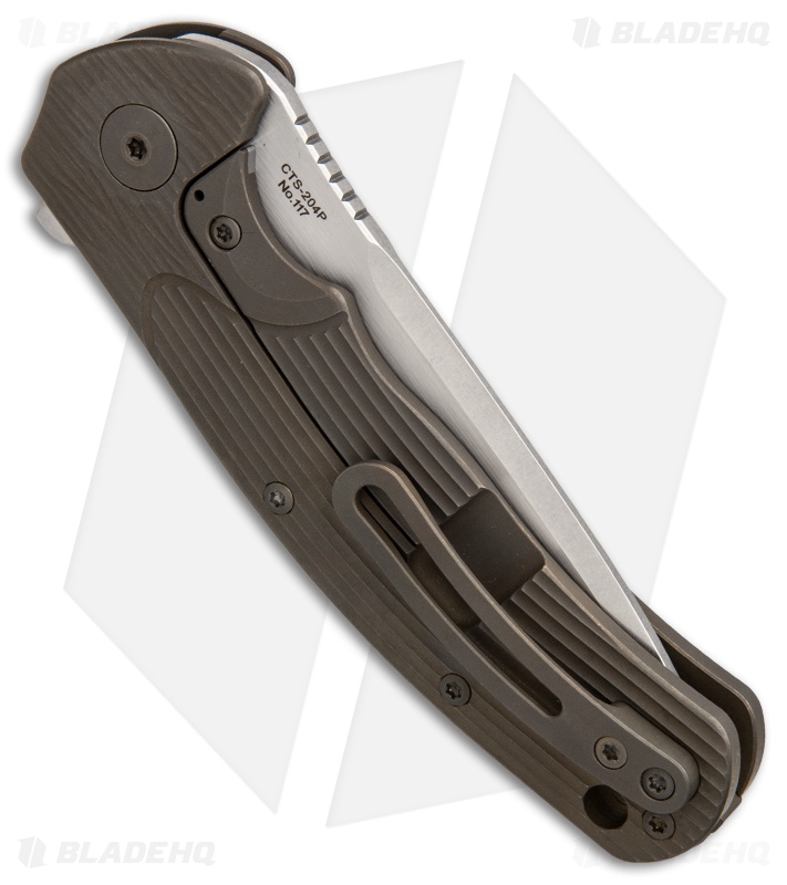 Ultimate Defense Knives Predator Flipper Knife Engraved Ti (3.6" Stonewash)