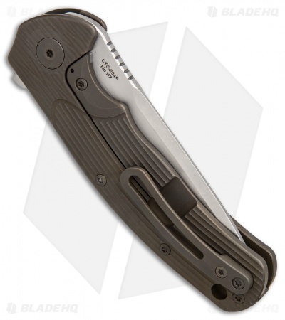 Ultimate Defense Knives Predator Flipper Knife Engraved Ti (3.6" Stonewash)