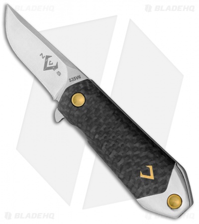 V NIVES KillaBite Black Carbon Fiber/Titanium Frame Lock Knife (1.5" Satin)