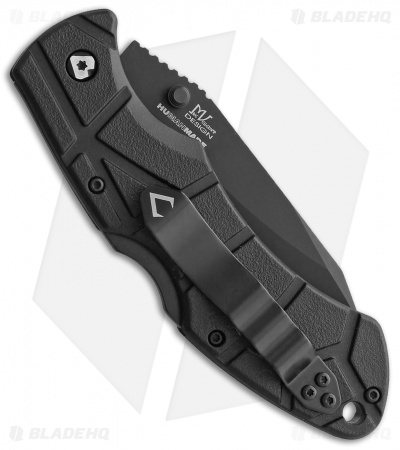 V NIVES Rocky II Lockback Knife Black Sculpted FRN (3.25" Black)