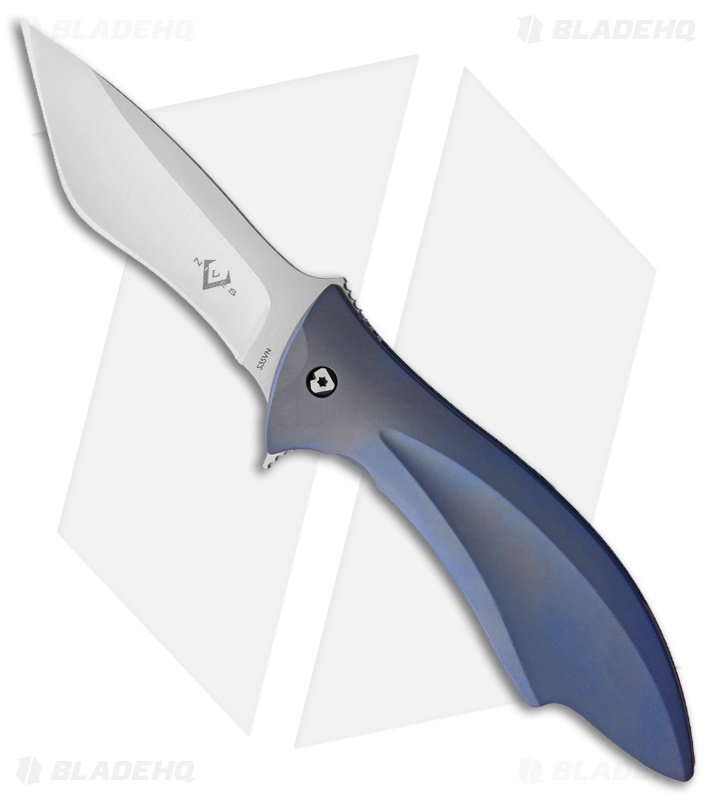 V Nives Deplorable Frame Lock Knife Blue Titanium (3.9" Satin)