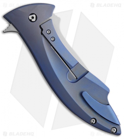 V Nives Deplorable Frame Lock Knife Blue Titanium (3.9" Satin)