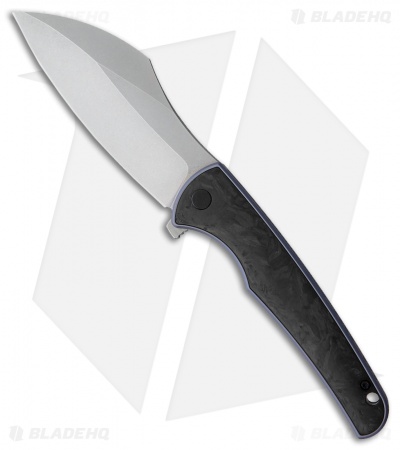 VDK Knives Vice Frame Lock Knife Carbon Fiber/Blue Ti (4" Stonewash)