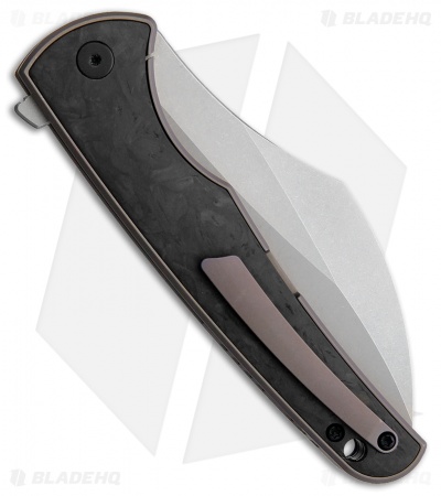 VDK Knives Vice Frame Lock Knife Carbon Fiber/Bronze Ti (4" Stonewash)