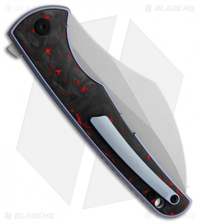 VDK Knives Vice Knife Red Carbon Fiber/Blue Ti SW