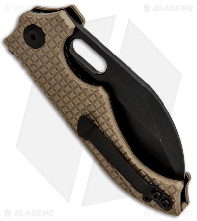 VDK Small Goat Frame Lock Knife Tan G-10  (3" Black)