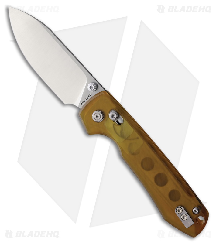 Vosteed Raccoon Crossbar Lock Knife Yellow PEI (3.4" Satin Nitro-V)