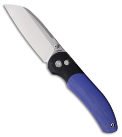 Vosteed Thornton Trek Lock Knife Black Blue G-10 Handle (3.2" Satin)