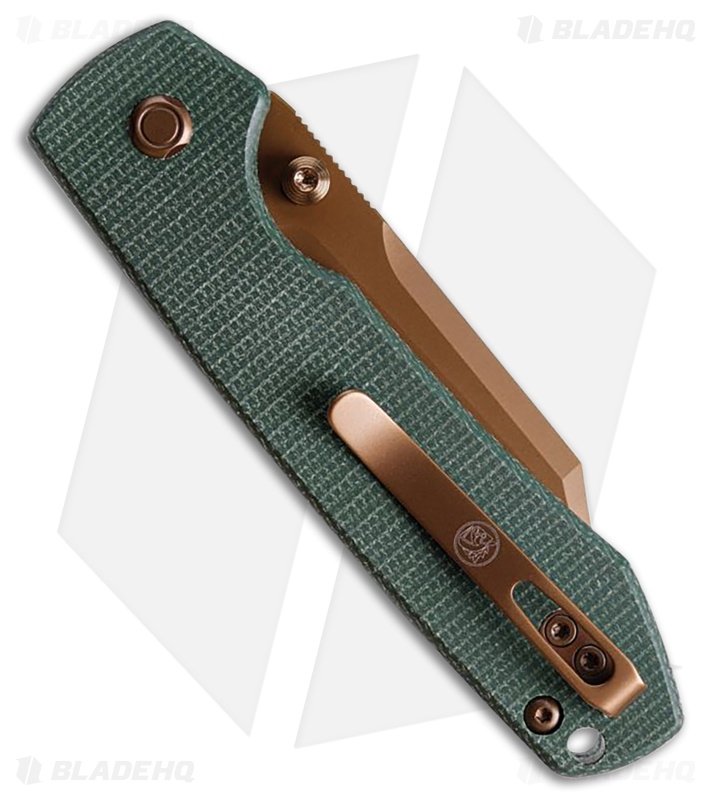 Vosteed Raccoon Clip Point Top Liner Lock Knife Green Micarta (3.25" Copper)