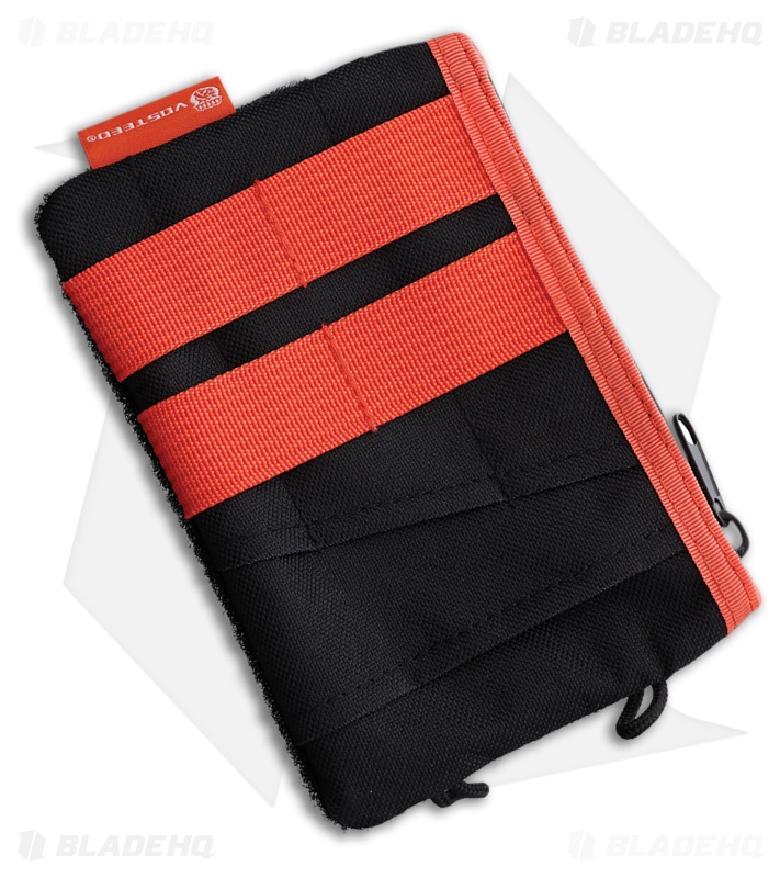 Vosteed Small Zippered Knife Pouch Black and Orange Nylon - X0114