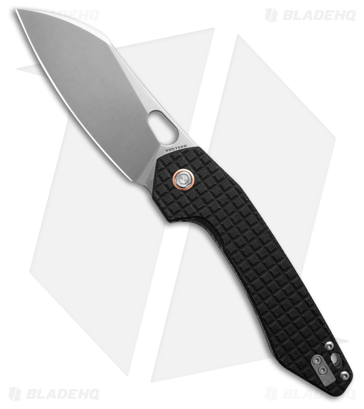Vosteed Gator-Sheepsfoot Knife Black Micarta/Satin Blade HQ