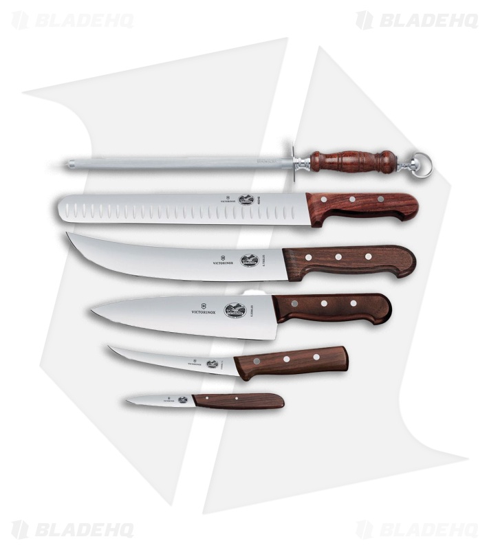 バーベキュー・調理用品 VICTORINOX 3.0227.R Victorinox 7 Piece BBQ Knife Set - Wood