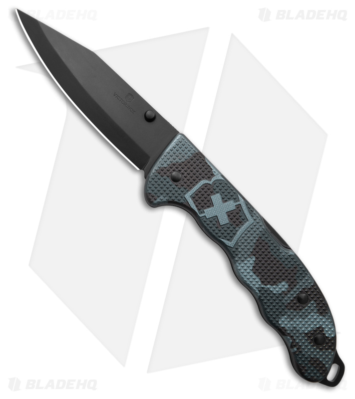 Victorinox Evoke Lockback Navy Camo Alox (Black) - Blade HQ