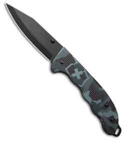 Victorinox Evoke Lockback Knife Navy Camo Alox (3.875" Black)