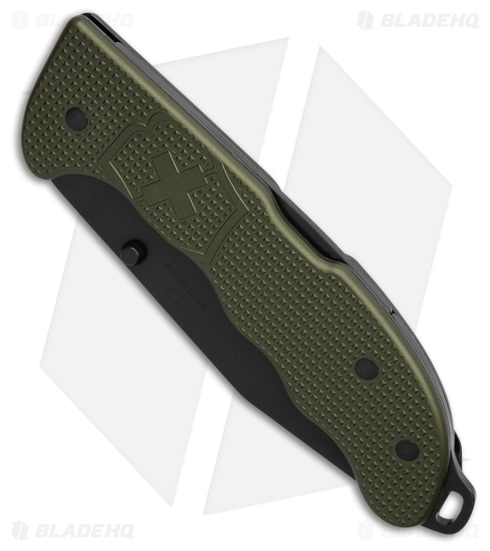 Victorinox Evoke Lockback Knife Olive Green Alox (3.875" Black)