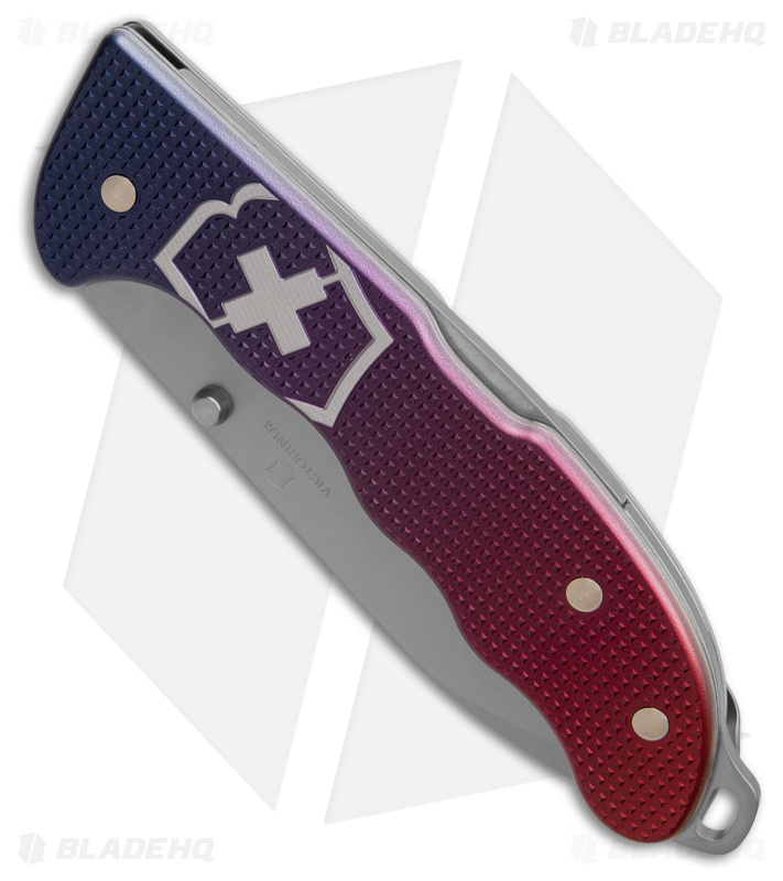 Victorinox Evoke Lockback Knife Blue/Red Alox (3.875" Bead Blast)