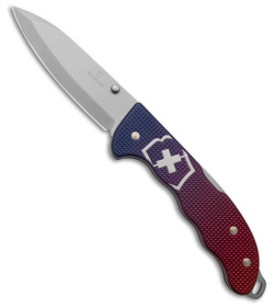 Victorinox Evoke Lockback Knife Blue/Red Alox (3.875" Bead Blast)