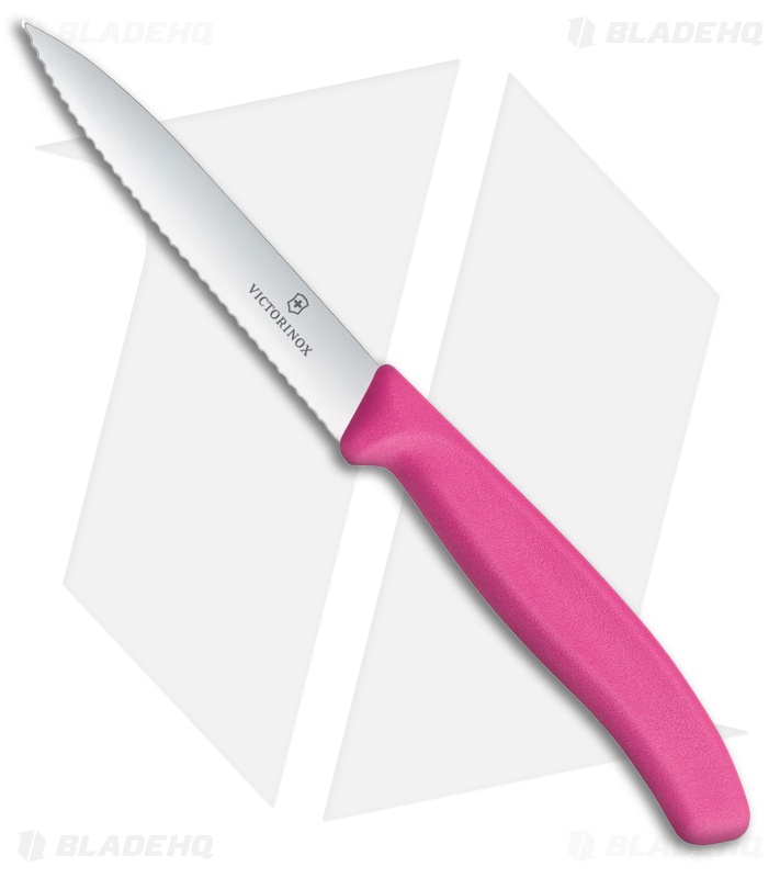 Victorinox Swiss Classic Paring Knife Pink Polypropylene (4" Satin Full Serr)