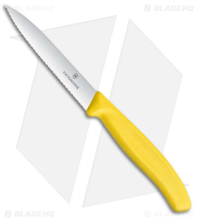 Victorinox Swiss Classic Paring Knife Yellow Polypropylene (4" Satin Full Serr)