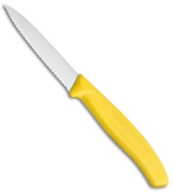 Victorinox Swiss Classic Paring Knife Yellow Polypropylene (3" Satin Full Serr)