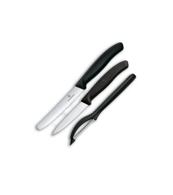 Victorinox Swiss Classic Paring Knife Set w/Peeler - Black