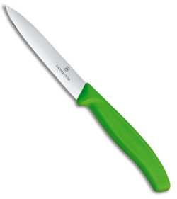Victorinox Swiss Classic Paring Knife Green Polypropylene (4&quot; Satin) | 217405