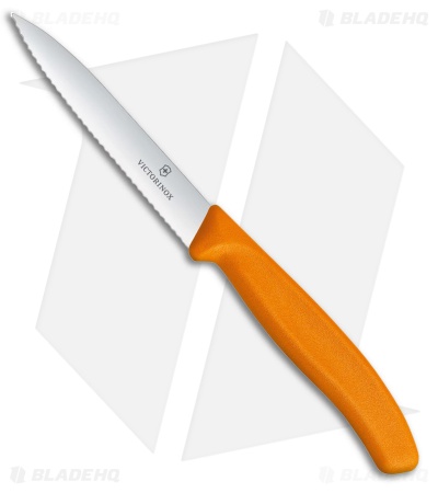 Victorinox Swiss Classic Paring Knife Orange Polypropylene (4" Satin Full Serr)