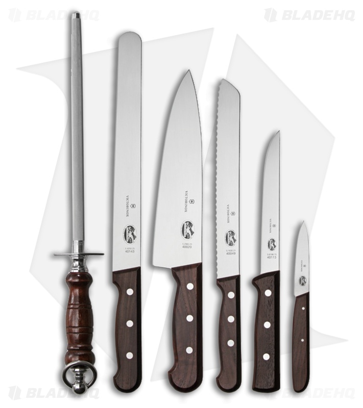 Victorinox Rosewood Six Piece Kitchen Knife Set Blade HQ