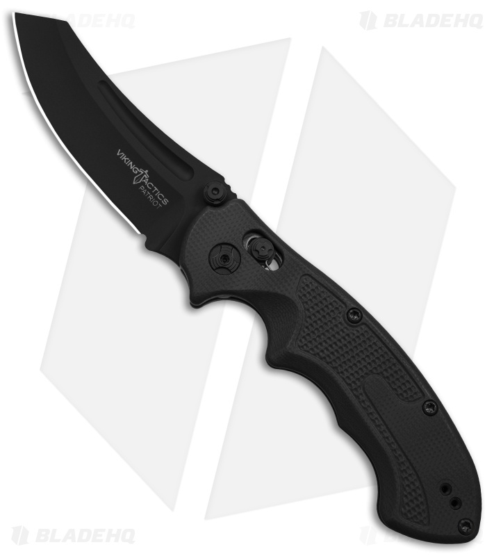 Viking Tactics Patriot Bar Lock Knife Black G-10 (3.1" Black)