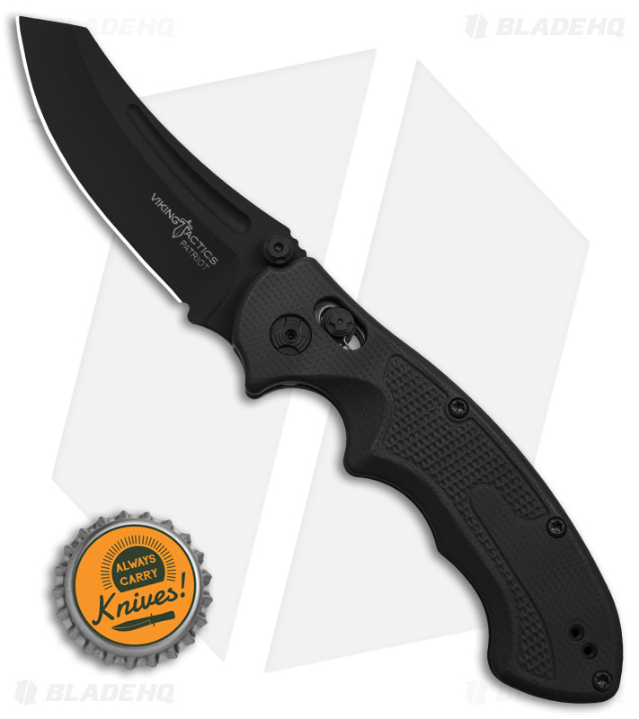 Viking Tactics Patriot Bar Lock Knife Black G-10 (3.1" Black)