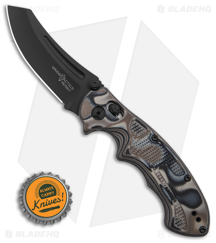 Viking Tactics Patriot Bar Lock Knife Brown G-10 - Blade HQ