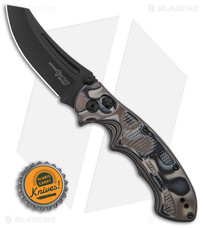 Viking Tactics Patriot Bar Lock Knife Brown Lava G-10 (3.1" Black)