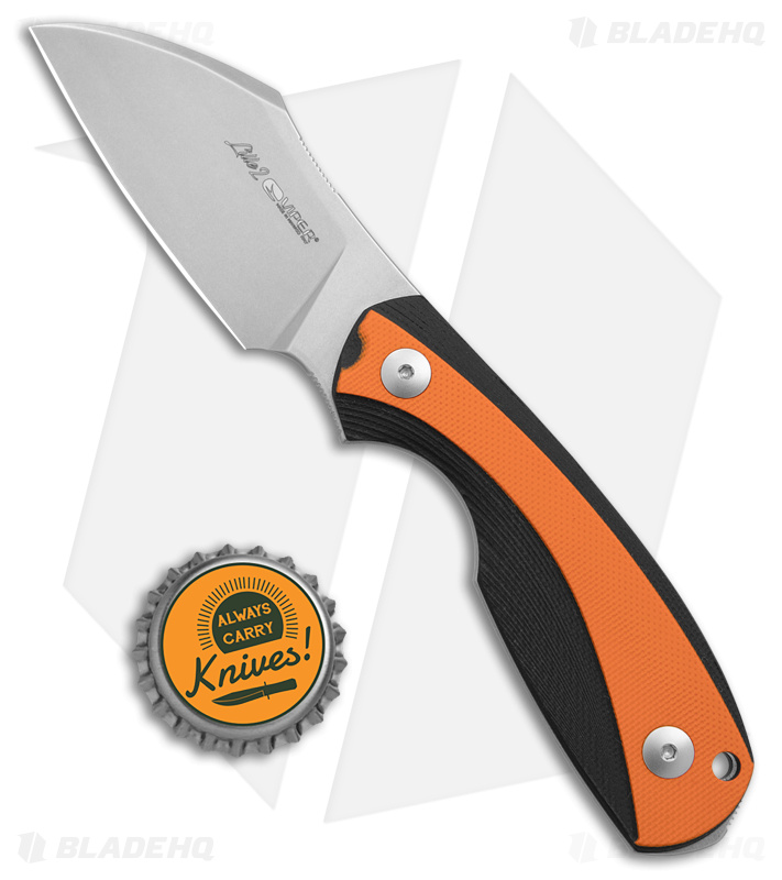 Viper Lille2 GBO Fixed Blade Knife Black/Orange G-10 (2.8" Stonewash)