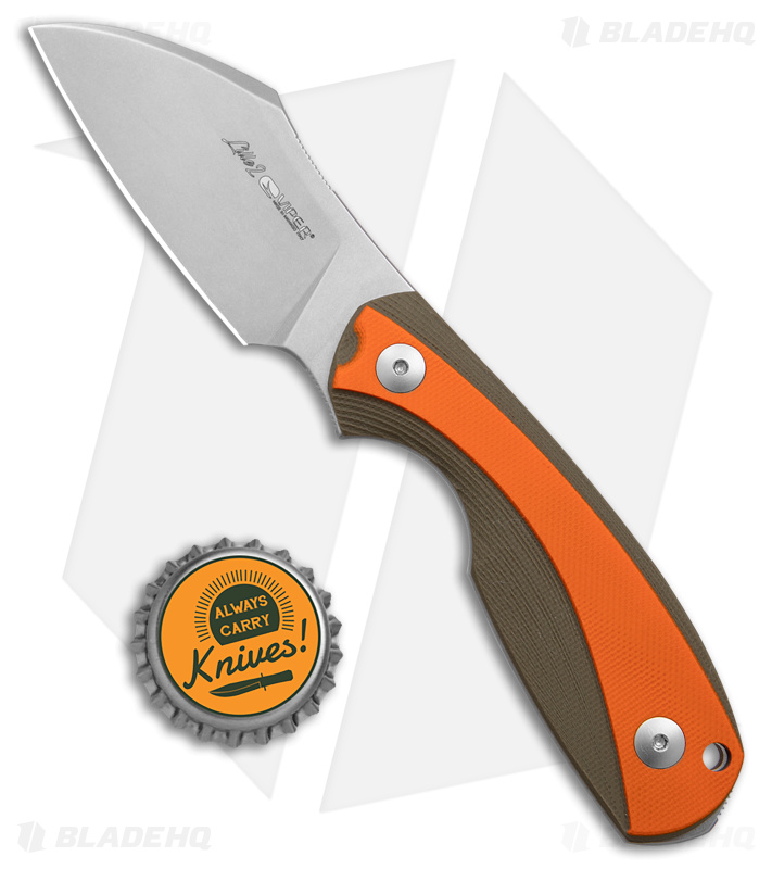 Viper Knives Lille2 GGO Fixed Blade Knife Green/Orange G-10 (2.8" Stonewash)