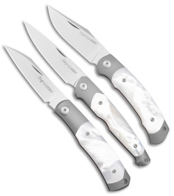 Viper Knives Mother of Pearl Collection Slip Joint Knife Set MOP Ti (3" Satin)