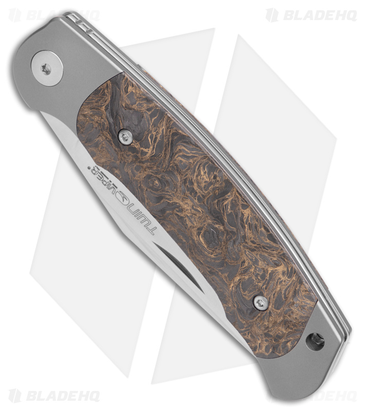 Viper Twin Slip Joint Knife Gold Matter Carbon Fiber (3" Satin)