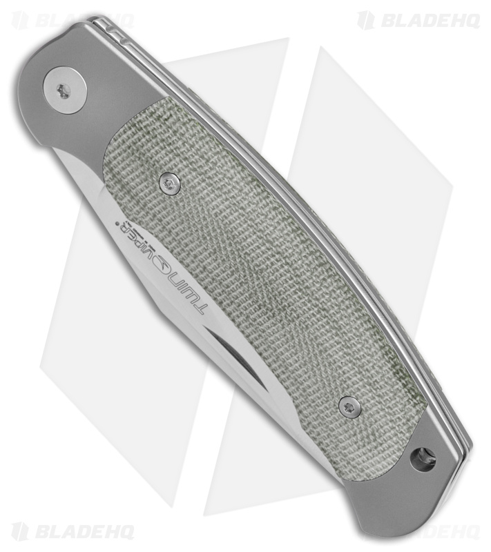 Viper Twin Slip Joint Knife Green Micarta (3" Satin)