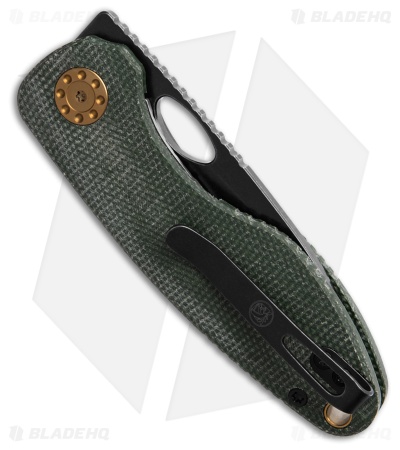Vosteed Acorn Liner Lock Knife Green Micarta (2.9" Black Stonewash)