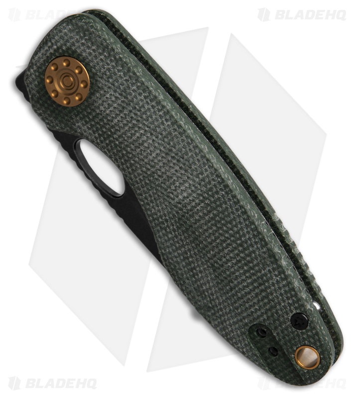 Vosteed Acorn Liner Lock Knife Green Micarta (2.9" Black Stonewash)