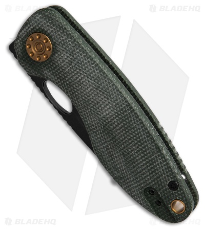Vosteed Acorn Liner Lock Knife Green Micarta (2.9" Black Stonewash)