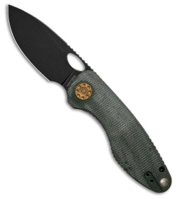 Vosteed Acorn Liner Lock Knife Green Micarta (2.9" Black Stonewash)