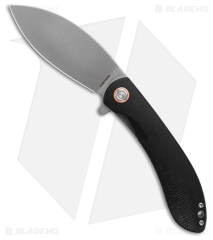 Vosteed Nightshade Flipper Linerlock Black Micarta (3.3" Satin Nitro-V)