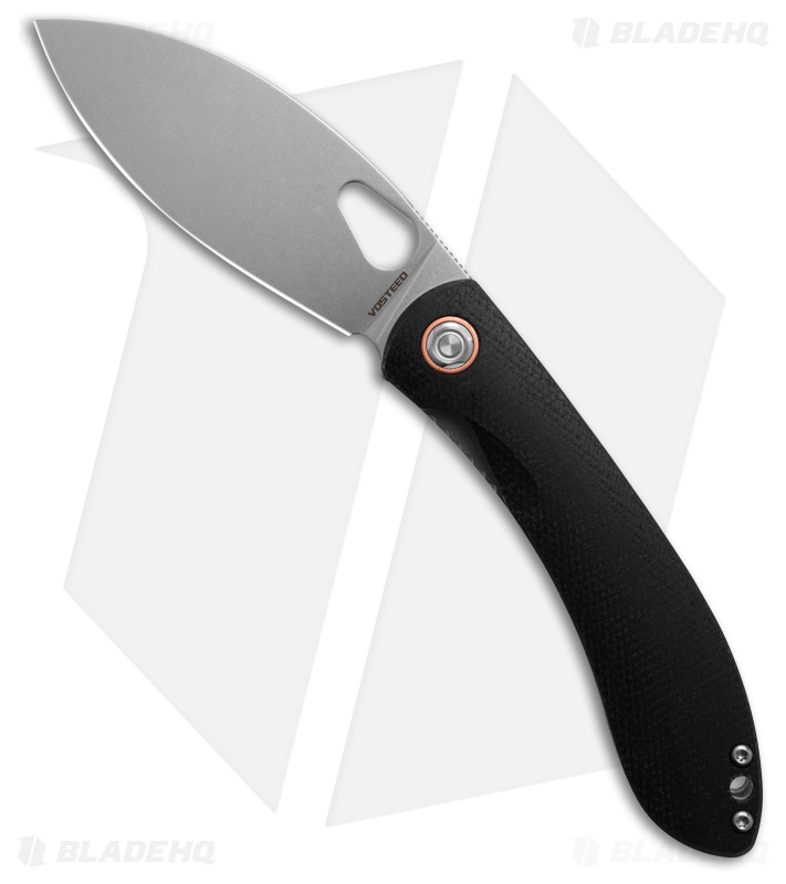 Vosteed Nightshade Liner Lock Thumb Hole Knife Black Micarta (3.3" Stonewash)
