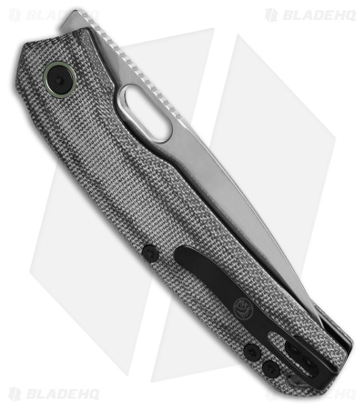 Vosteed Psyop Button Lock Knife Black Micarta (3.5" Stonewash)