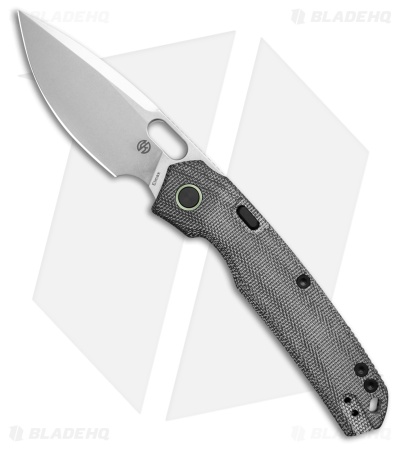 Vosteed Psyop Button Lock Knife Black Micarta (3.5" Stonewash)
